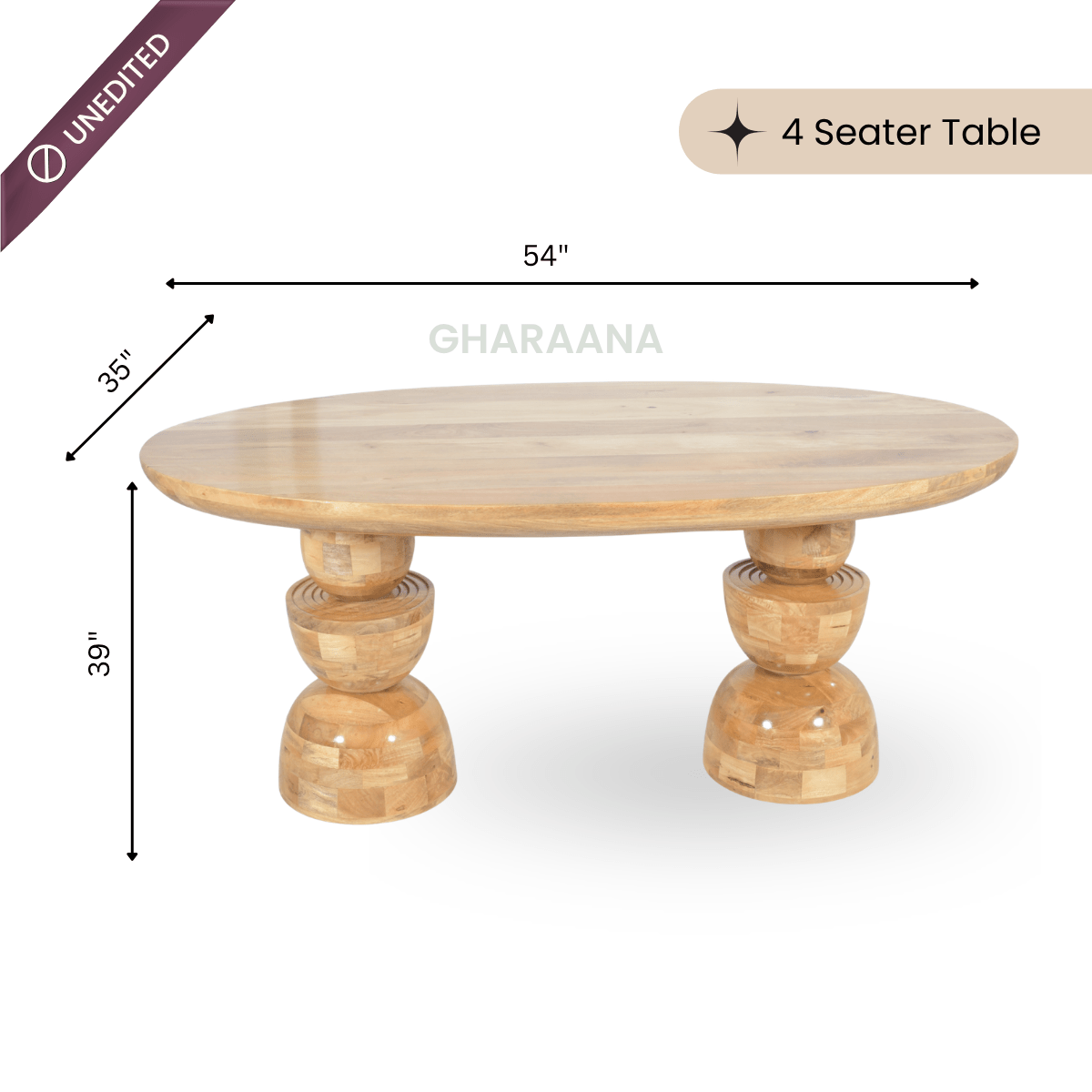 Somany Wooden Dining Table Set - Dining Set - Gharaana