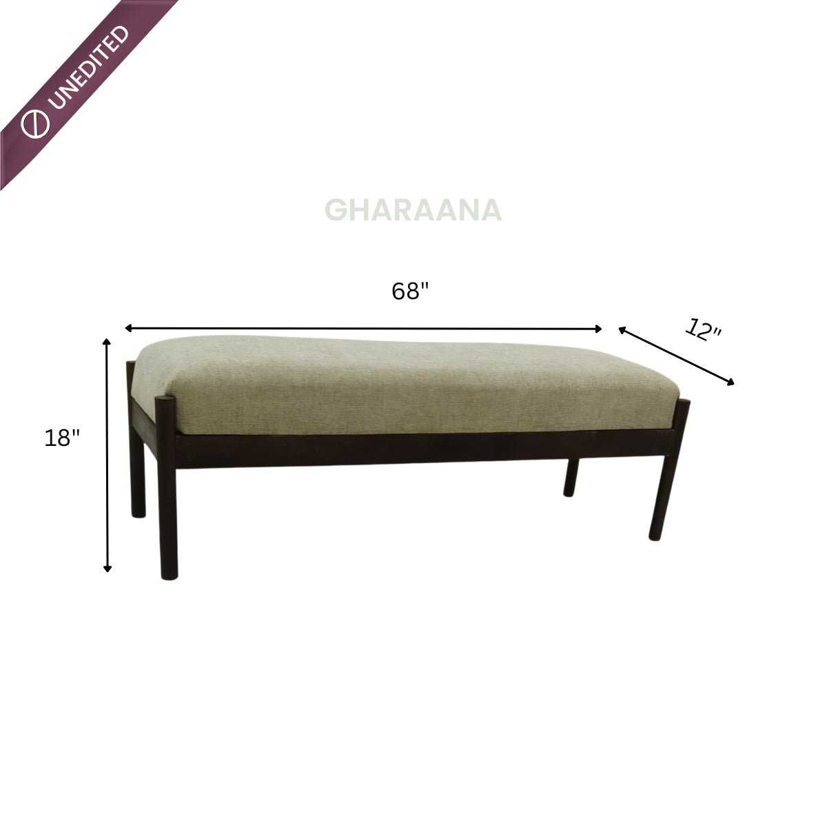Verona Plush Wooden Bench - Dining Chairs - Gharaana