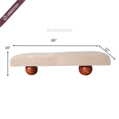 Somany Plush Wooden Bench - Dining Chairs - Gharaana