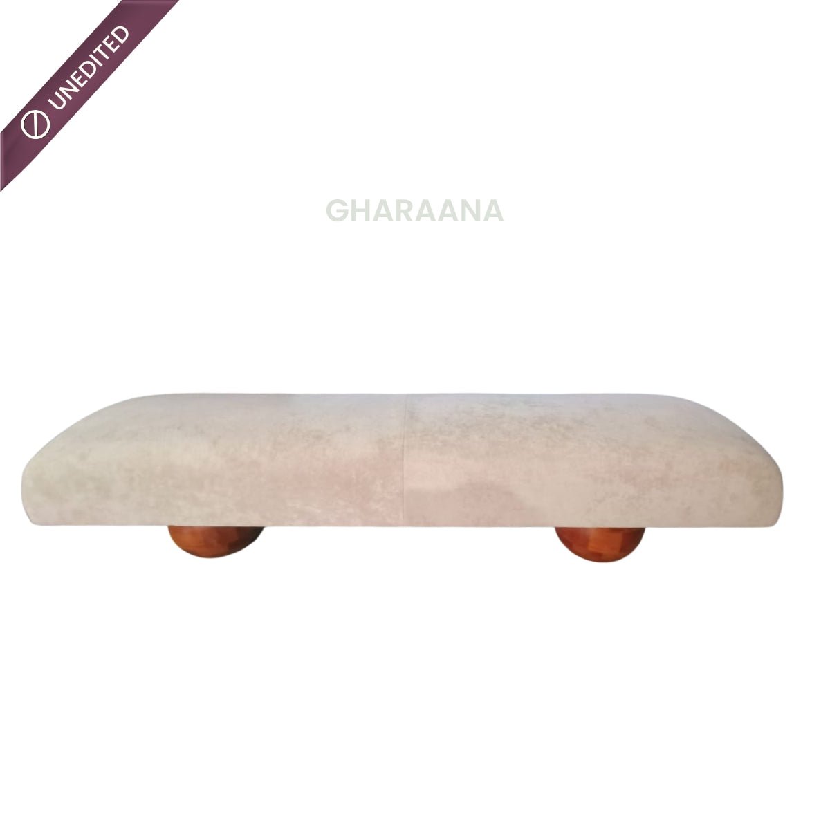 Somany Plush Wooden Bench - Dining Chairs - Gharaana