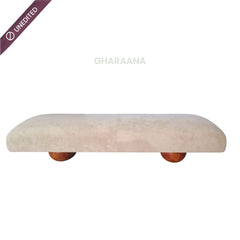 Somany Plush Wooden Bench - Dining Chairs - Gharaana