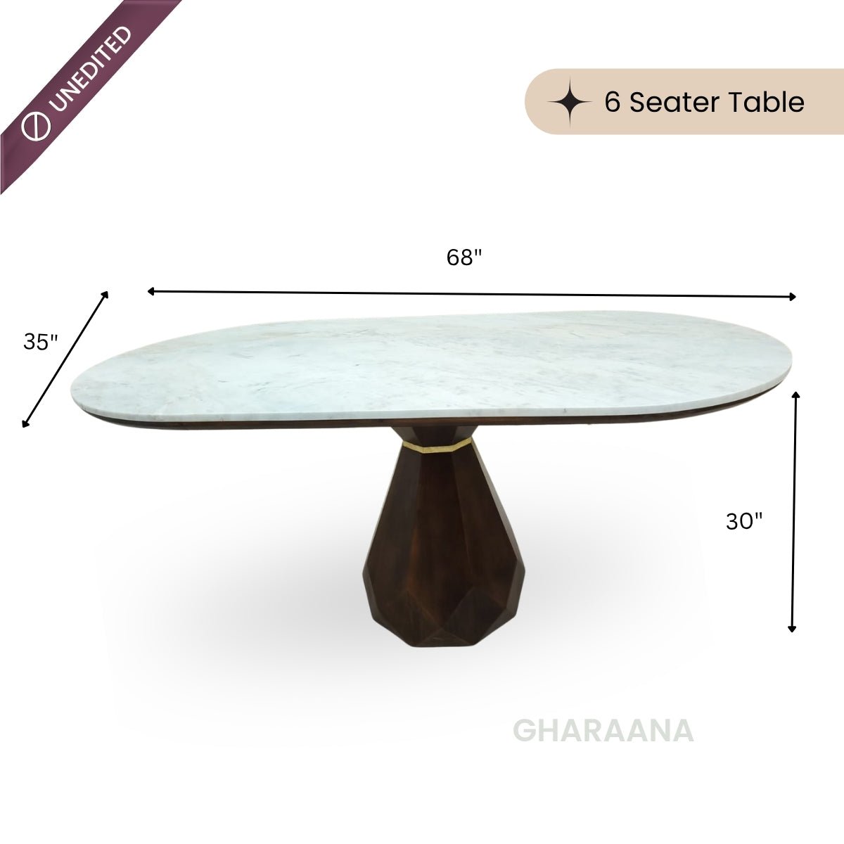 Barlow Marble-Top Wooden Dining Table Set - Dining Set - Gharaana