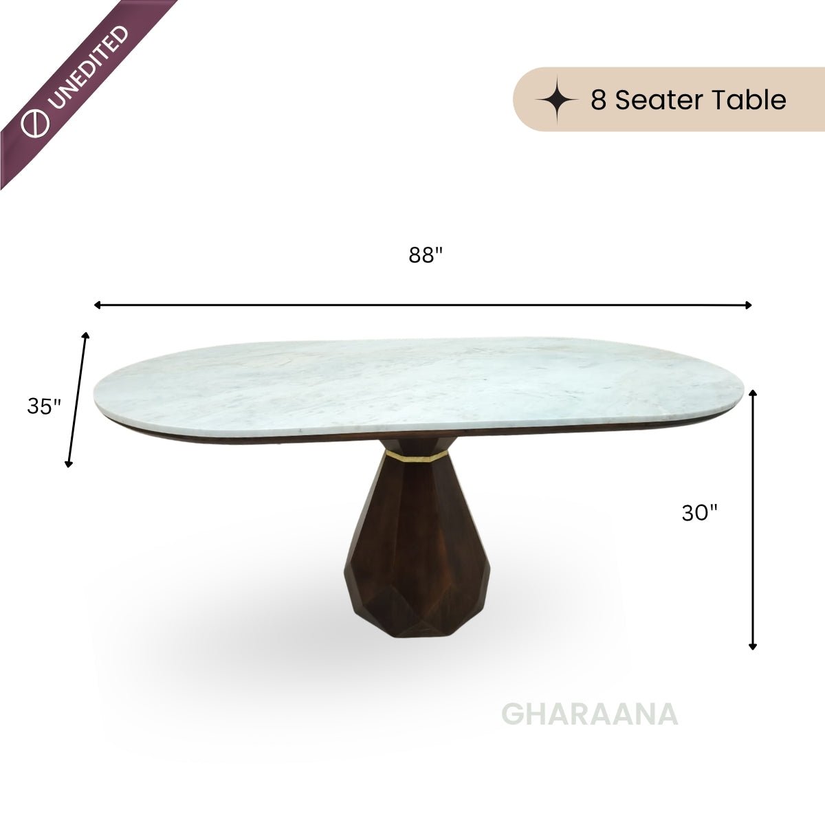 Barlow Marble-Top Wooden Dining Table Set - Dining Set - Gharaana