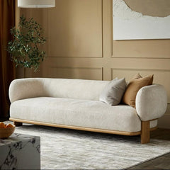 Forum 3-Seater Wooden Upholstered Sofa - Sofas - Gharaana