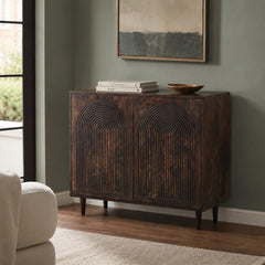 Flute Wooden Storage Cabinet