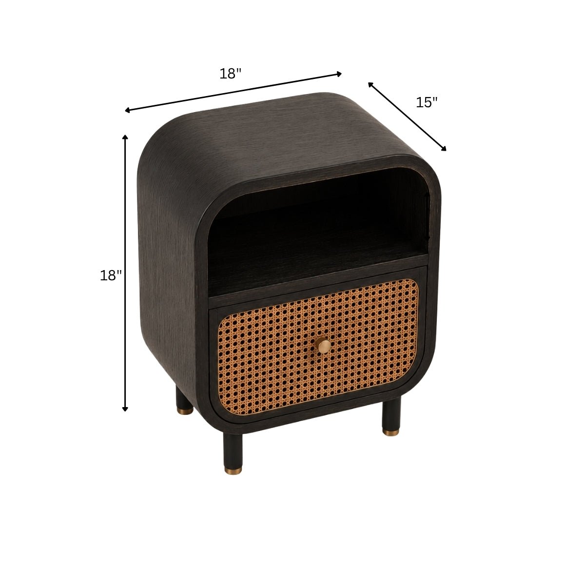 Massaman Wooden Bedside Table - Bedsides - Gharaana