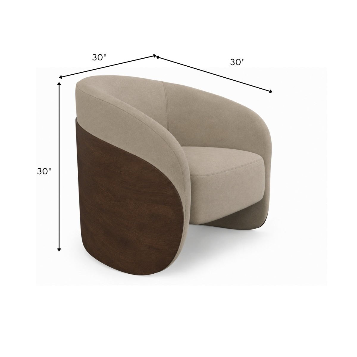 Capri Wooden Plush Armchair - Armchairs - Gharaana