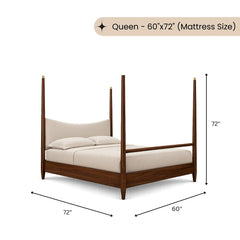 Japandi 100% Solid Wood Poster Bed - Beds - Gharaana
