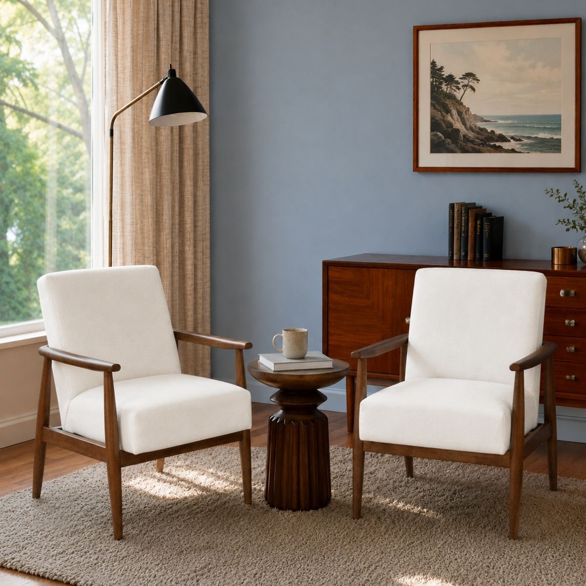 Kiyan Armchairs with Eve Side Table Combo - Armchairs - Gharaana