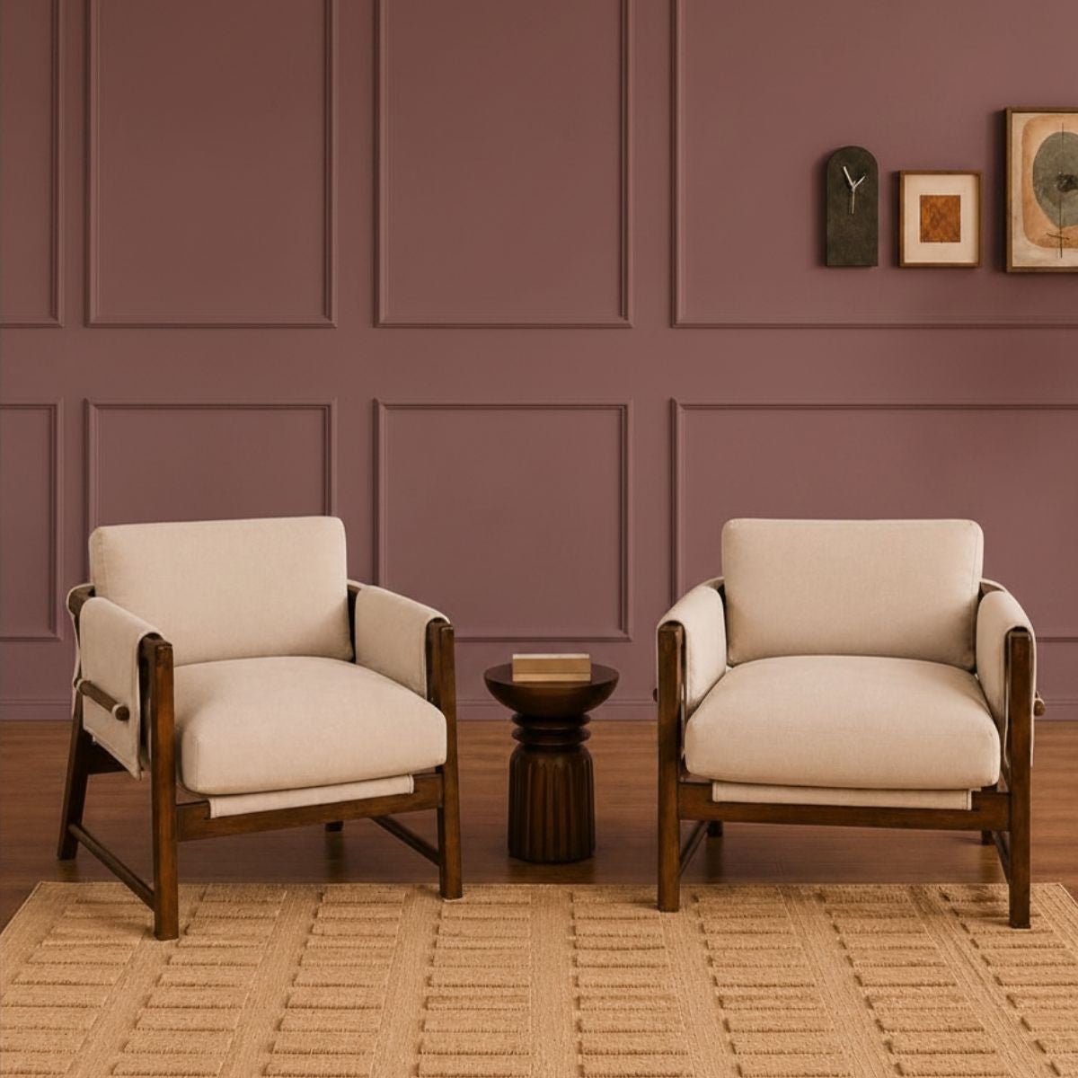 Kram Armchair with Eve Side Table Combo - Armchairs - Gharaana