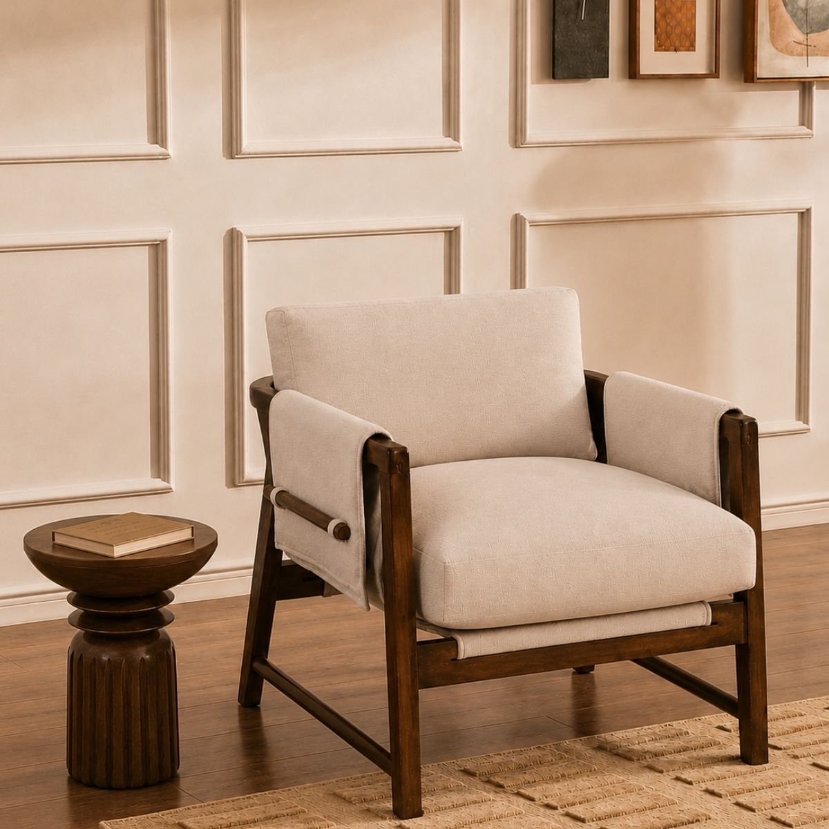Kram Armchair with Eve Side Table Combo - Armchairs - Gharaana