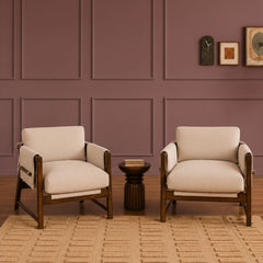 Kram Armchair with Eve Side Table Combo - Armchairs - Gharaana
