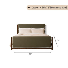 Hardik 100% Solid Wood Upholstered Bed