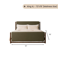 Hardik 100% Solid Wood Upholstered Bed