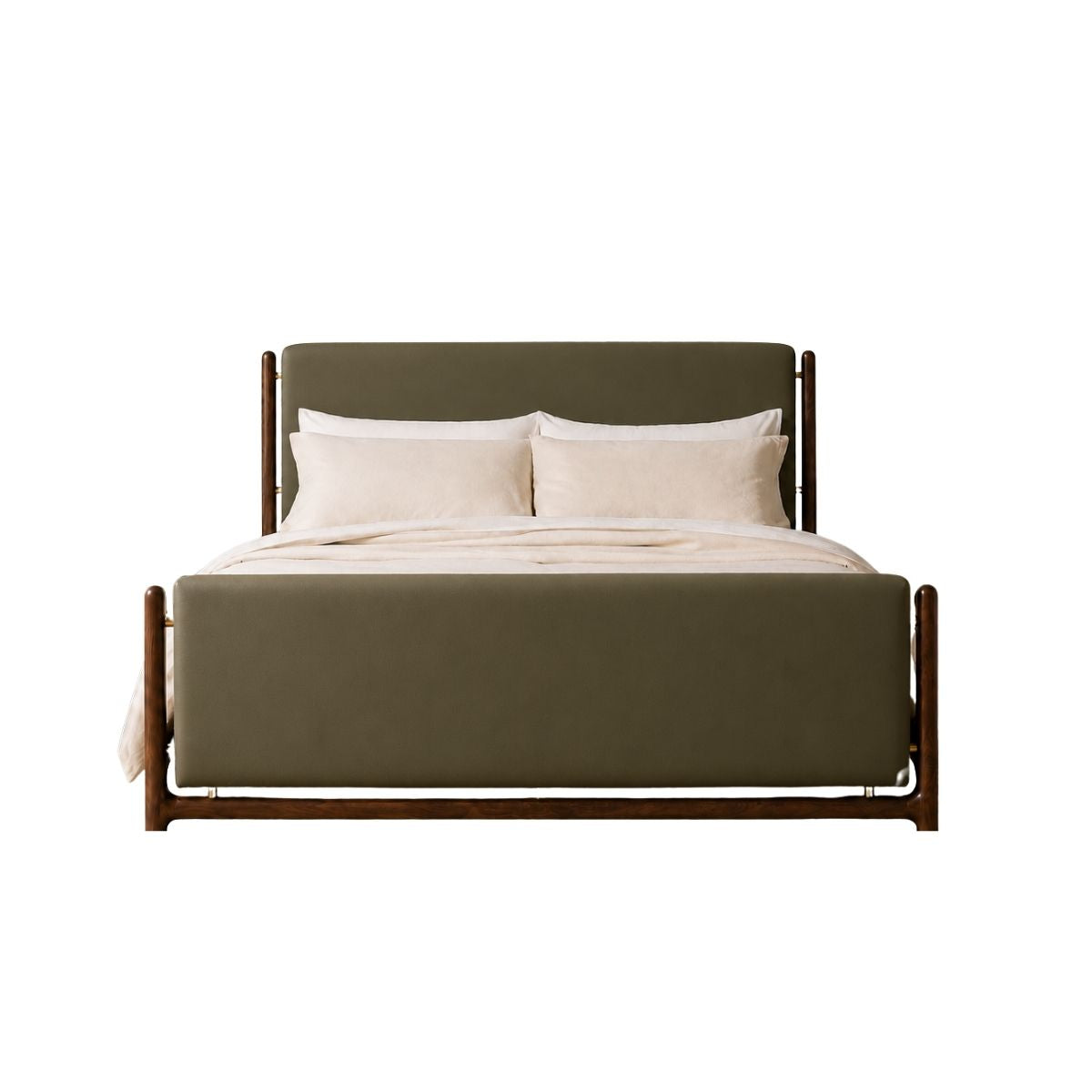Hardik 100% Solid Wood Upholstered Bed