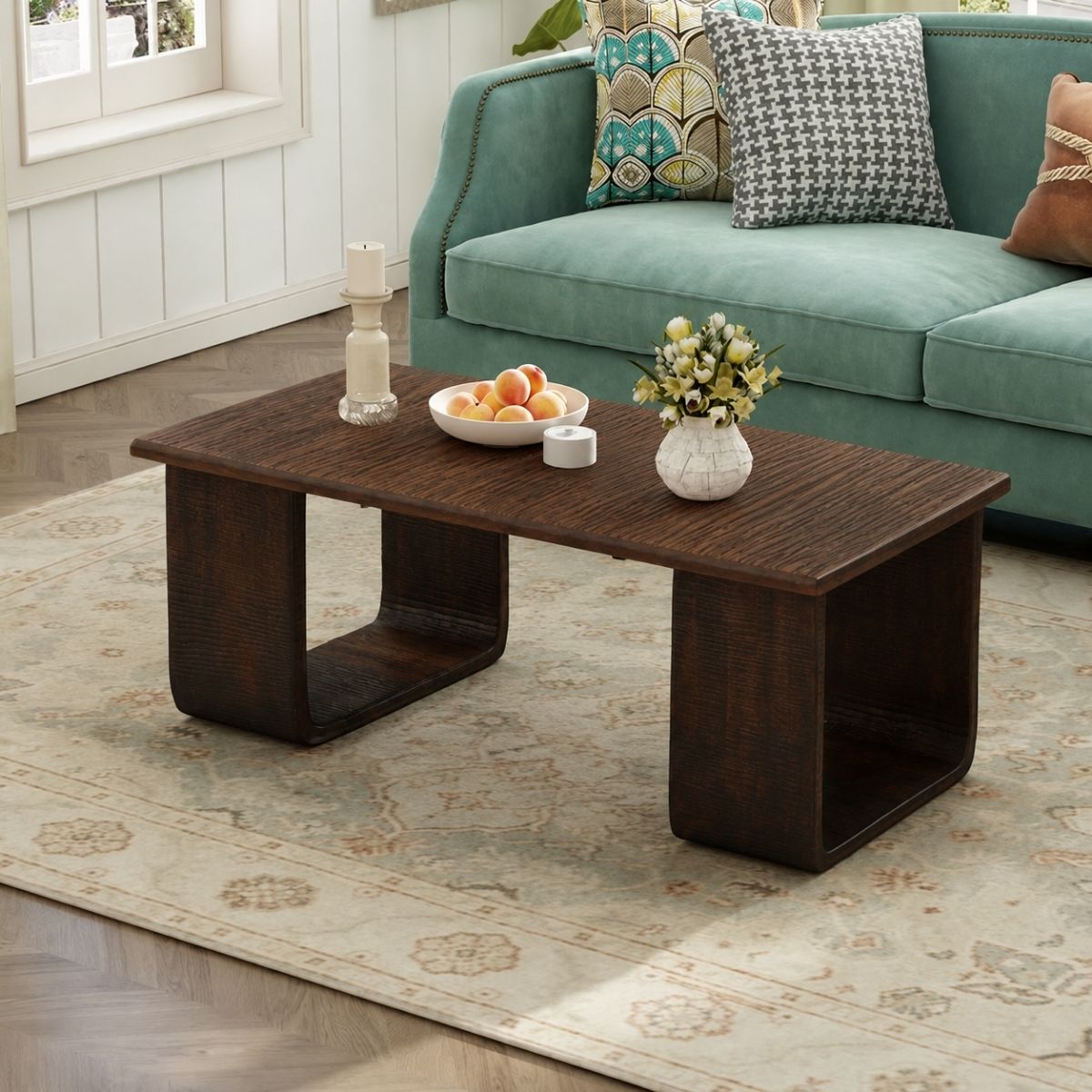 Cage Rectangular Top Solid Wood Center Table