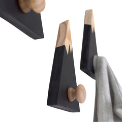 Winter Wooden Wall Hooks - Set of 3