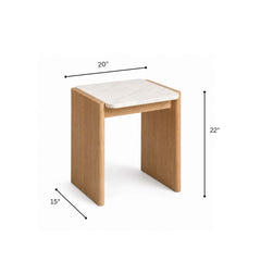 Cara Marble Top Wooden Side Table