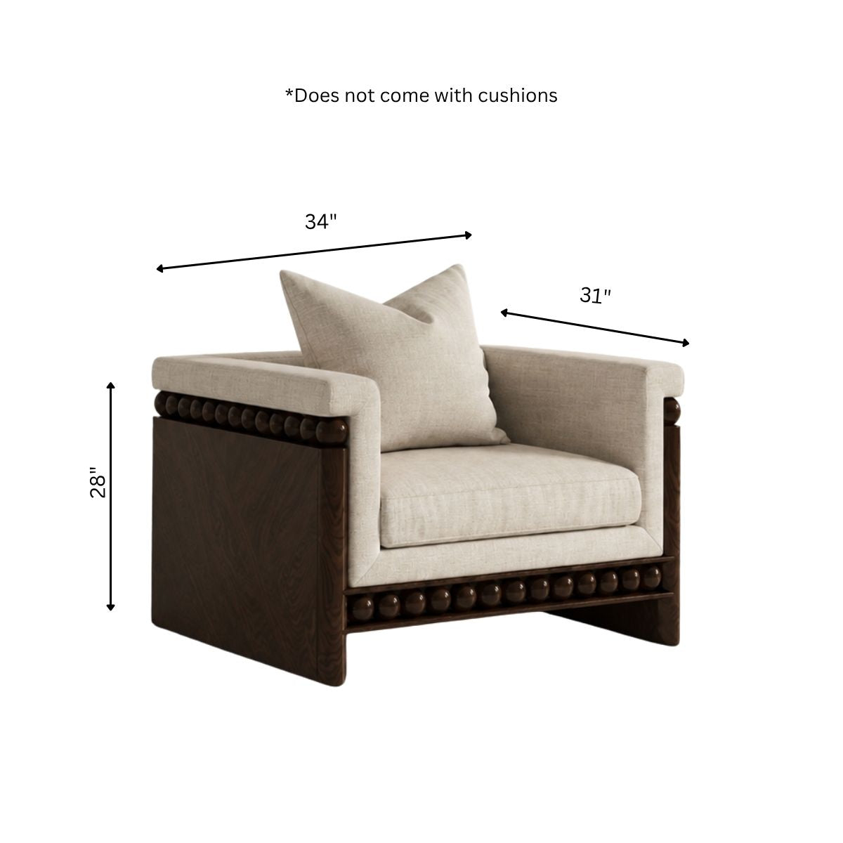 Pearl Wooden Upholstered Sofa