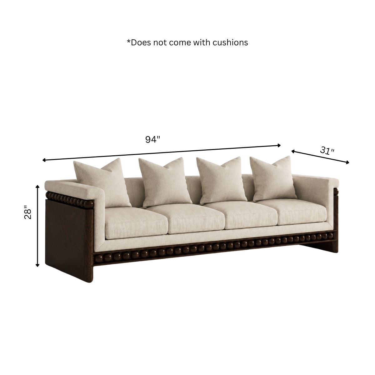 Pearl Wooden Upholstered Sofa