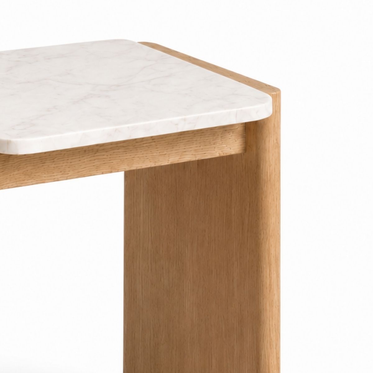 Cara Marble Top Wooden Side Table