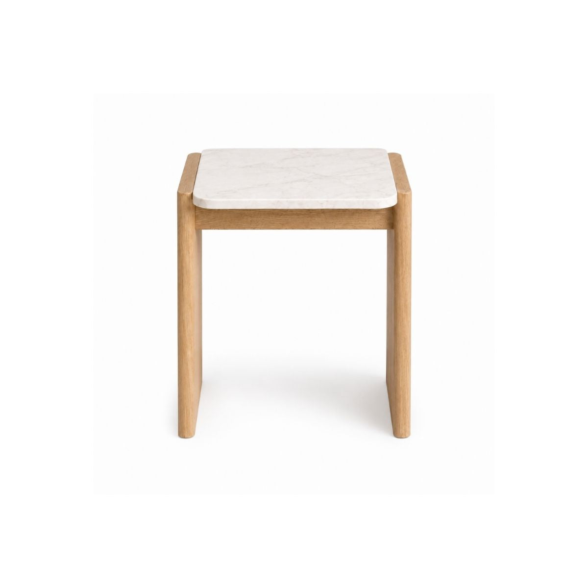 Cara Marble Top Wooden Side Table