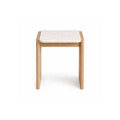 Cara Marble Top Wooden Side Table