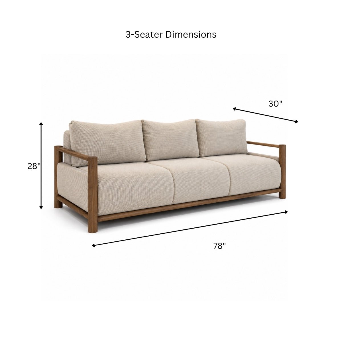 Estelle Custom Wooden Upholstered Sofa - Sofas - Gharaana