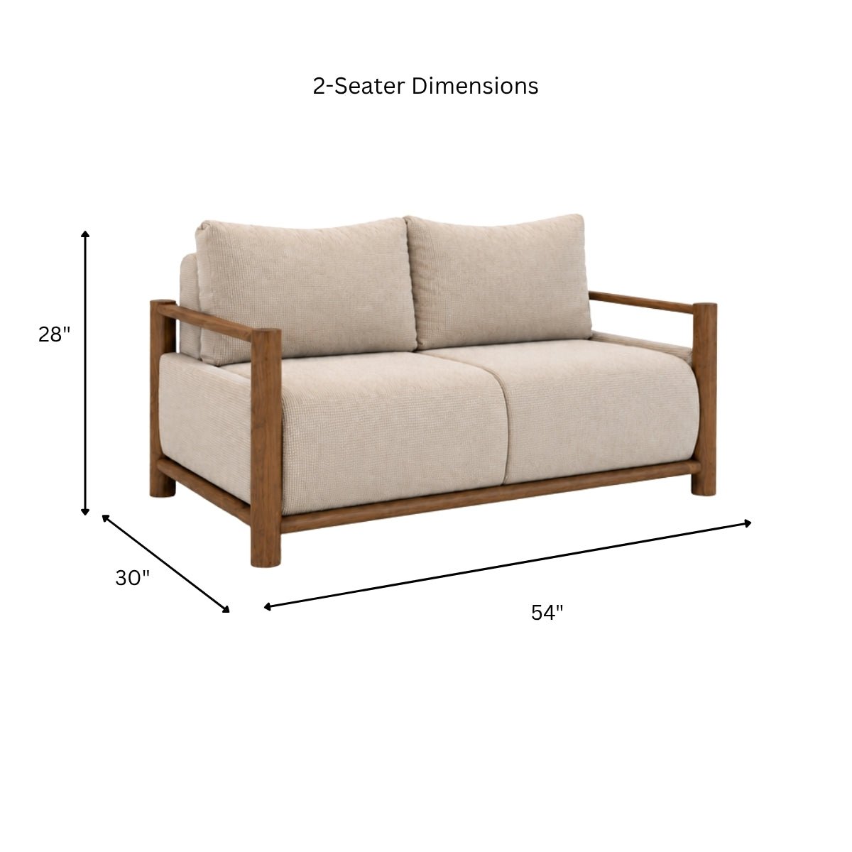 Estelle Custom Wooden Upholstered Sofa - Sofas - Gharaana