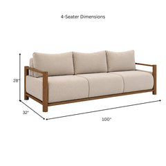 Estelle Custom Wooden Upholstered Sofa - Sofas - Gharaana