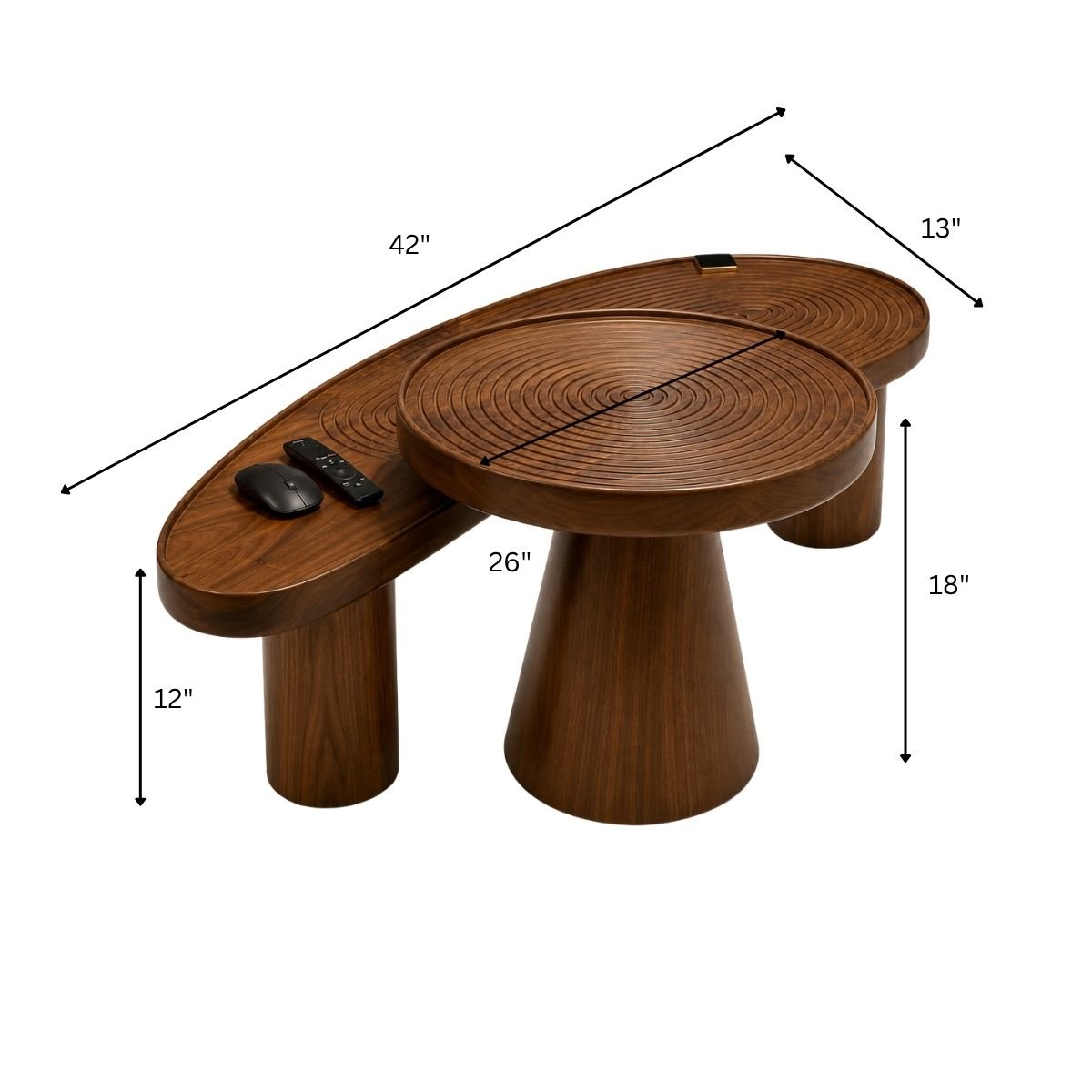 Taurus Solid Wood Centre Table - Centre Tables - Gharaana