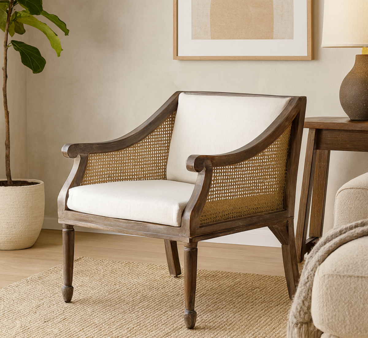 Woven Plush Armchair