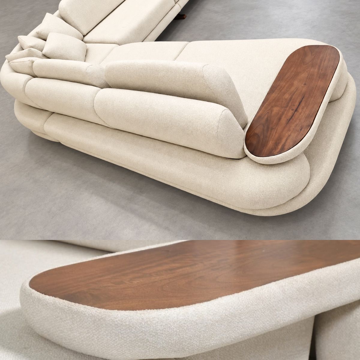 Monarch Wooden Upholstered L-Shaped Sofa Set (Left Aligment) - Sofas - Gharaana