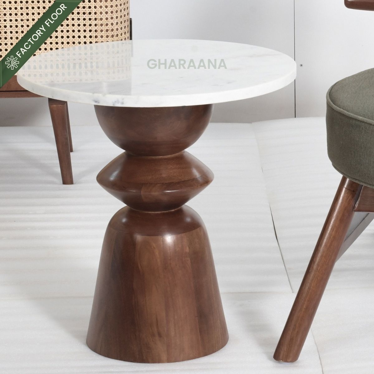 Snooze Armchair with Saaya Side Table Combo (Set of 2) - Armchairs - Gharaana