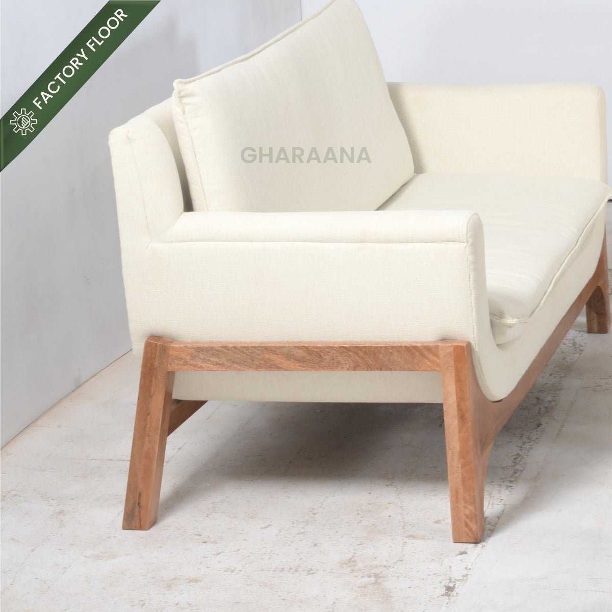 Raya Custom Wooden Upholstered Sofa - Sofas - Gharaana