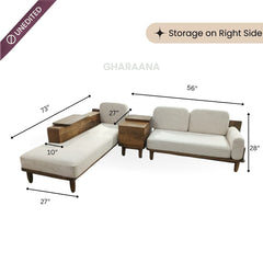 Cara Custom Wooden Upholstered Sofa & Daybed - Sofas - Gharaana