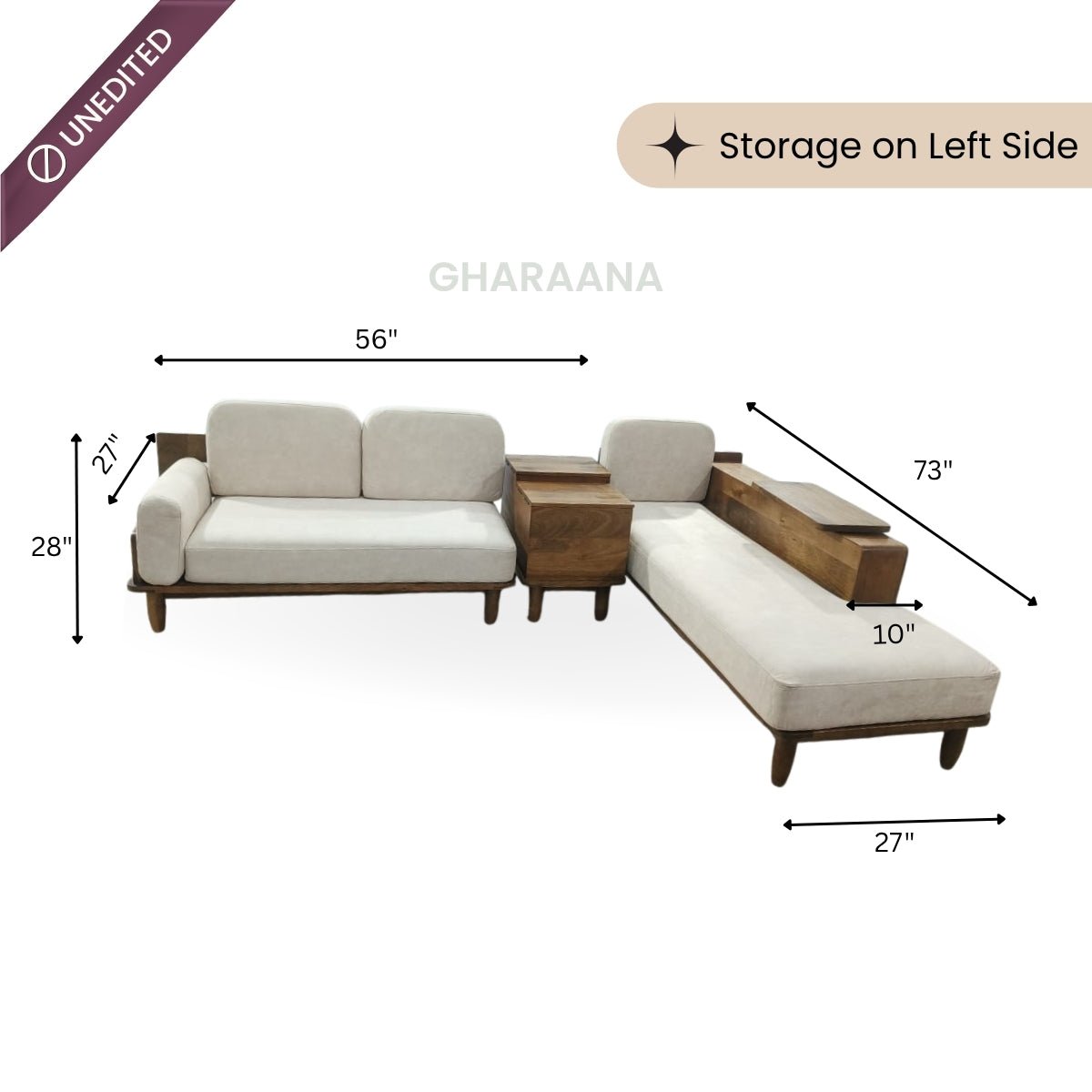 Cara Custom Wooden Upholstered Sofa & Daybed - Sofas - Gharaana