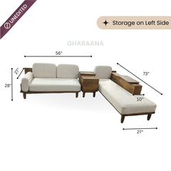 Cara Custom Wooden Upholstered Sofa & Daybed - Sofas - Gharaana