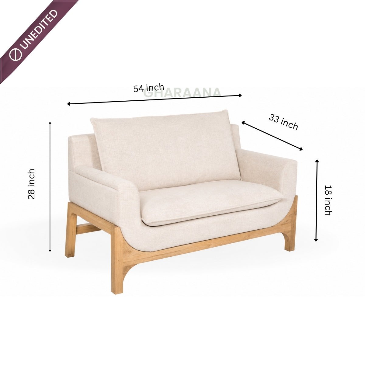 Raya Custom Wooden Upholstered Sofa - Sofas - Gharaana