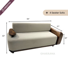 Monte Plush Wooden Upholstered Sofa Set - Sofas - Gharaana
