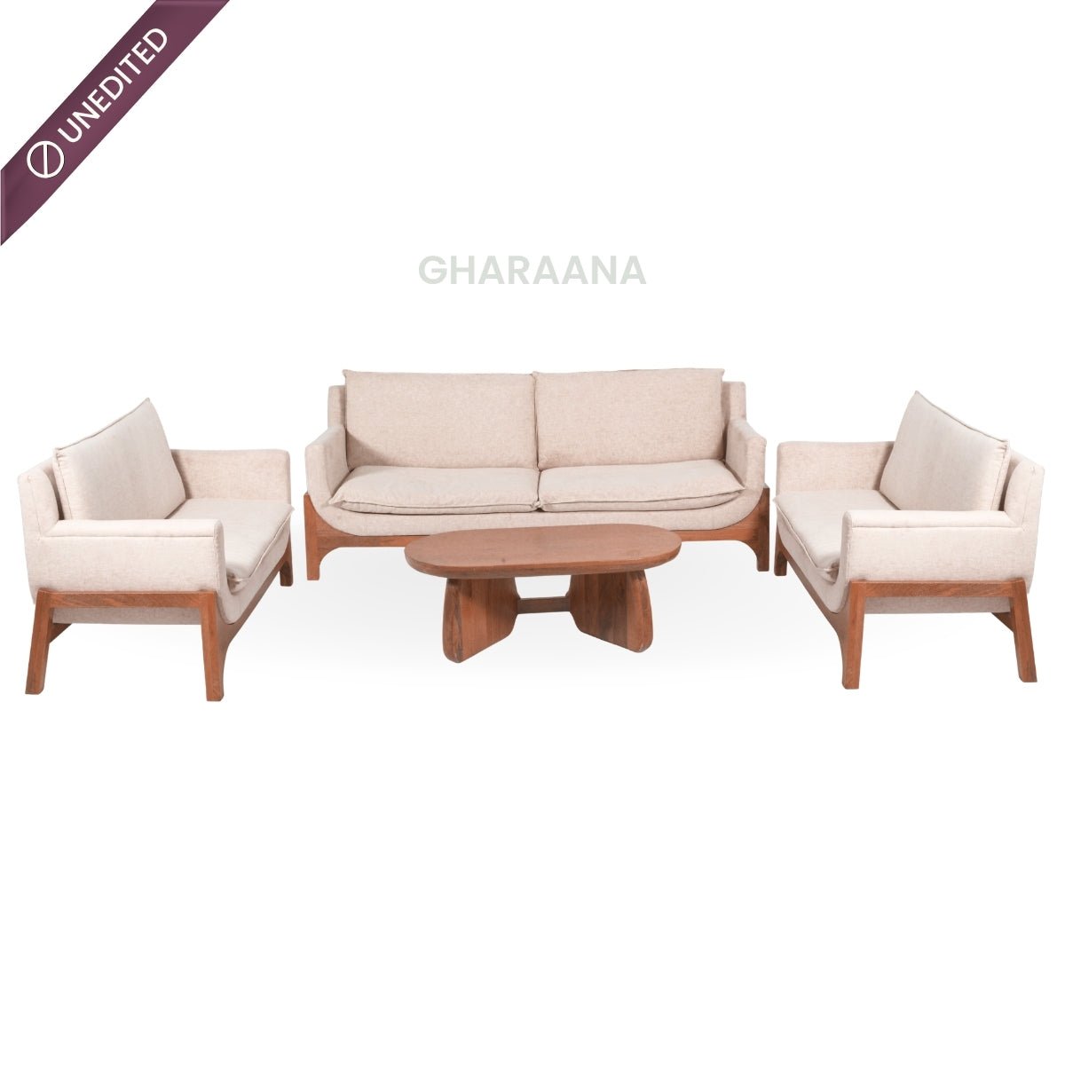 Raya Custom Wooden Upholstered Sofa - Sofas - Gharaana