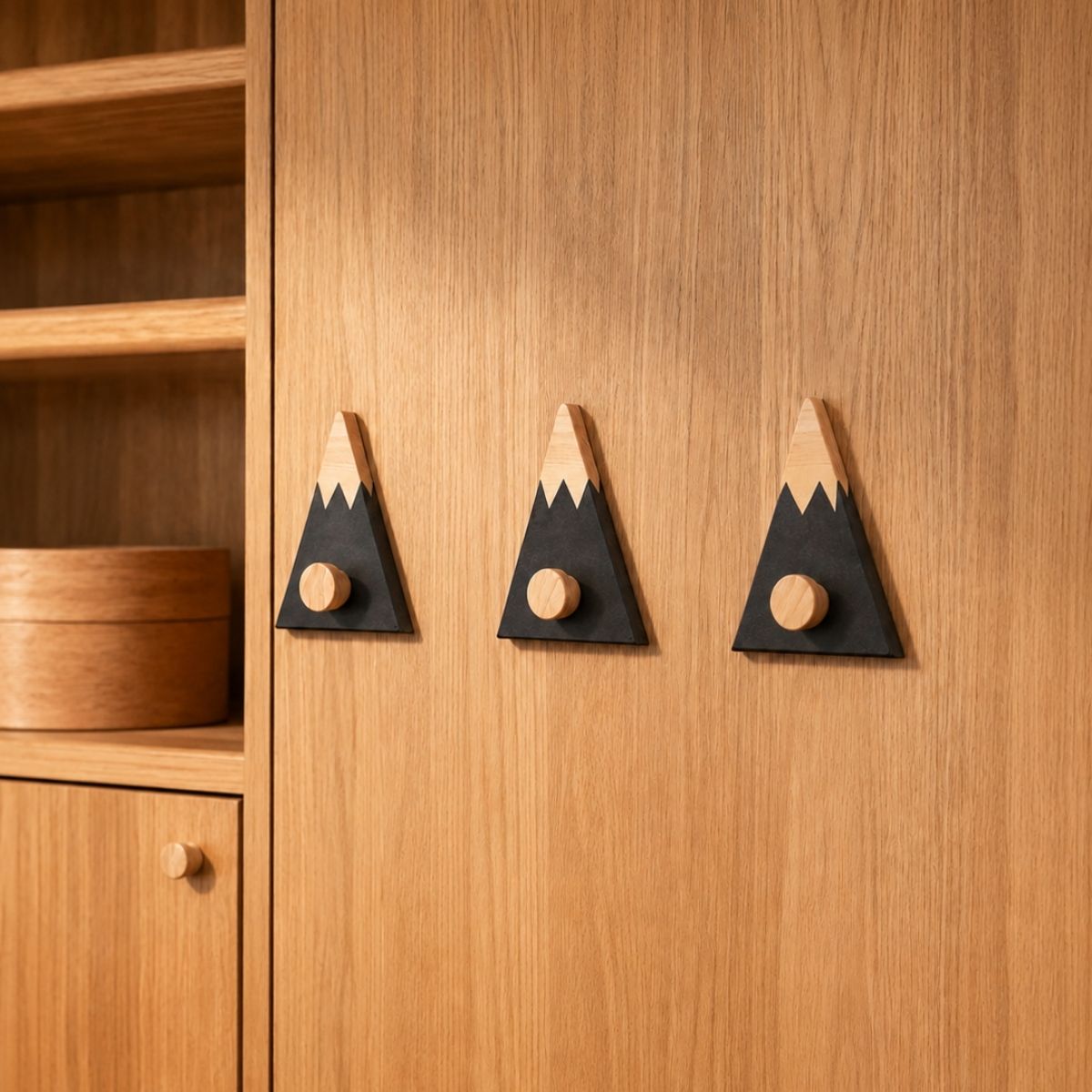 Winter Wooden Wall Hooks - Set of 3