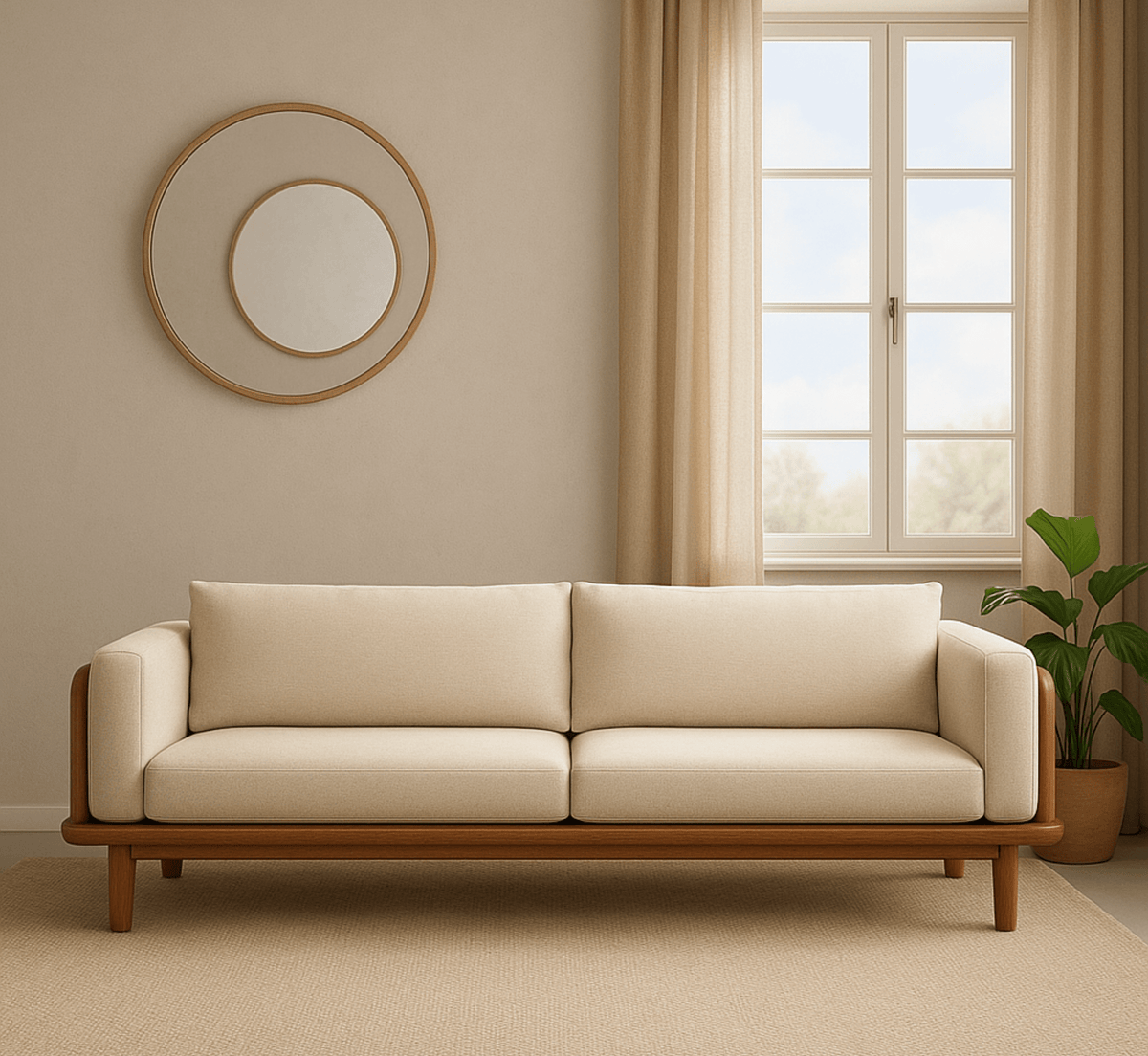 Ohm Custom Wooden Upholstered Sofa