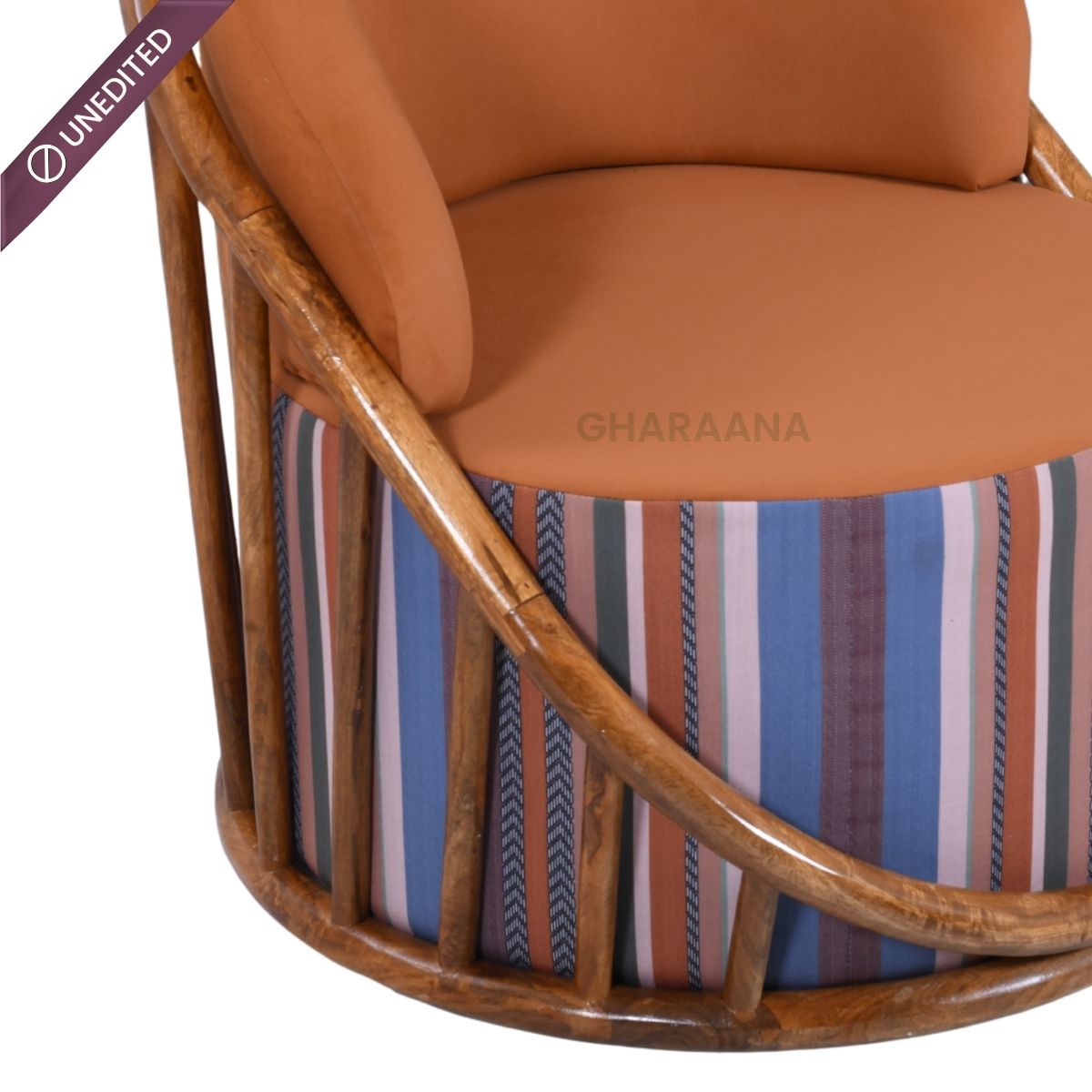 Sloan Plush Wooden Armchair - Armchairs - Gharaana