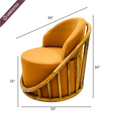 Sloan Plush Wooden Armchair - Armchairs - Gharaana