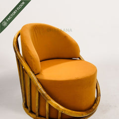 Sloan Plush Wooden Armchair - Armchairs - Gharaana
