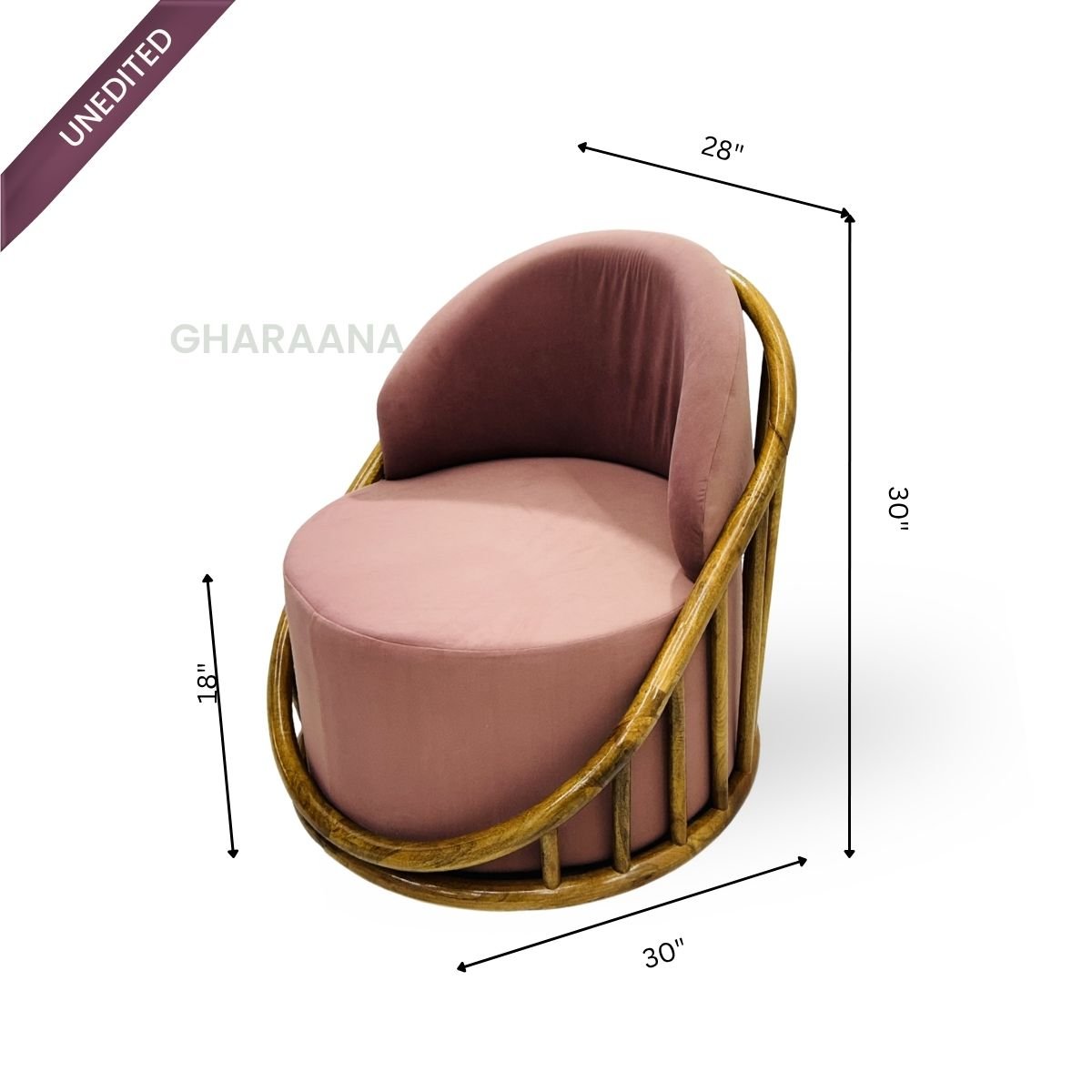 Sloan Plush Wooden Armchair - Armchairs - Gharaana