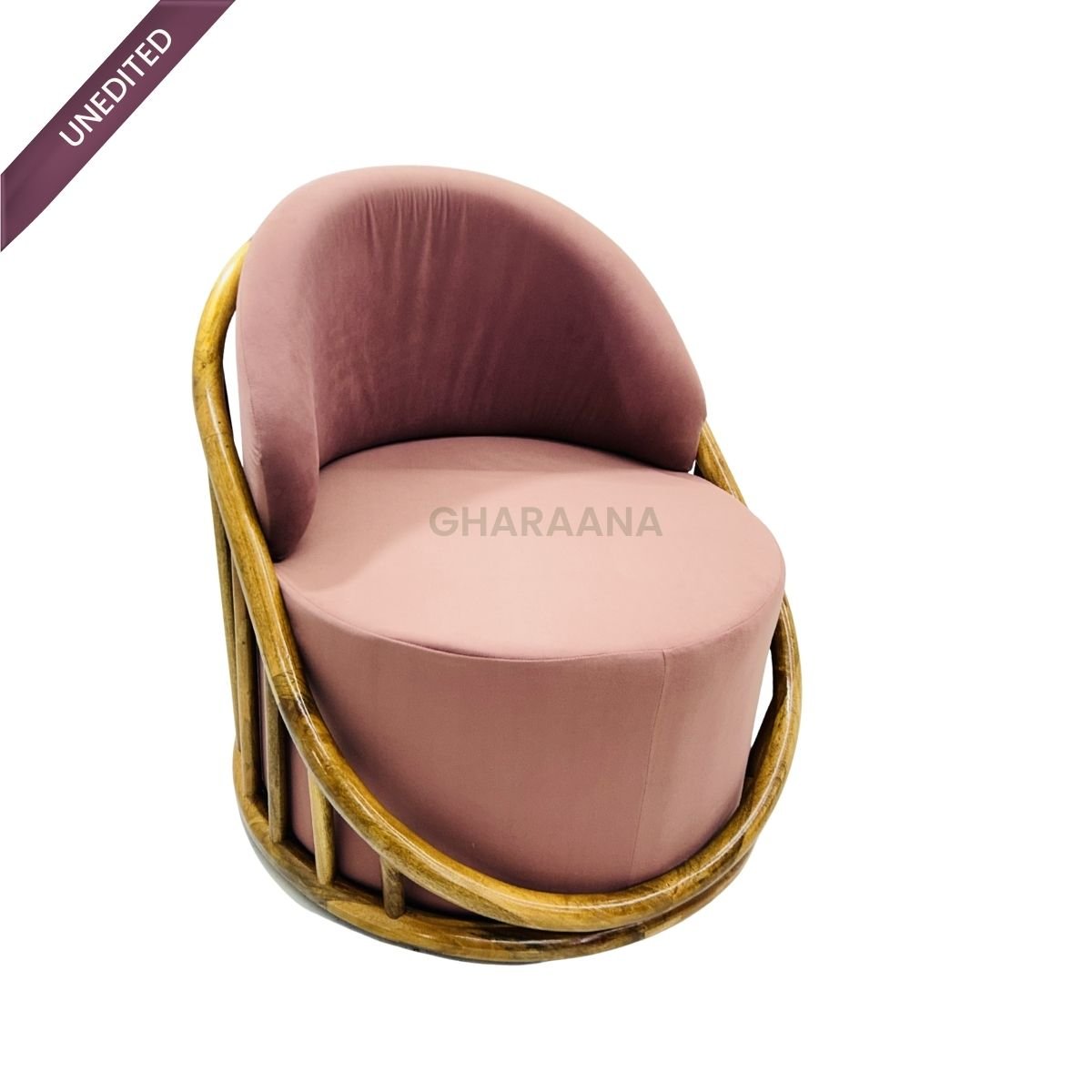 Sloan Plush Wooden Armchair - Armchairs - Gharaana