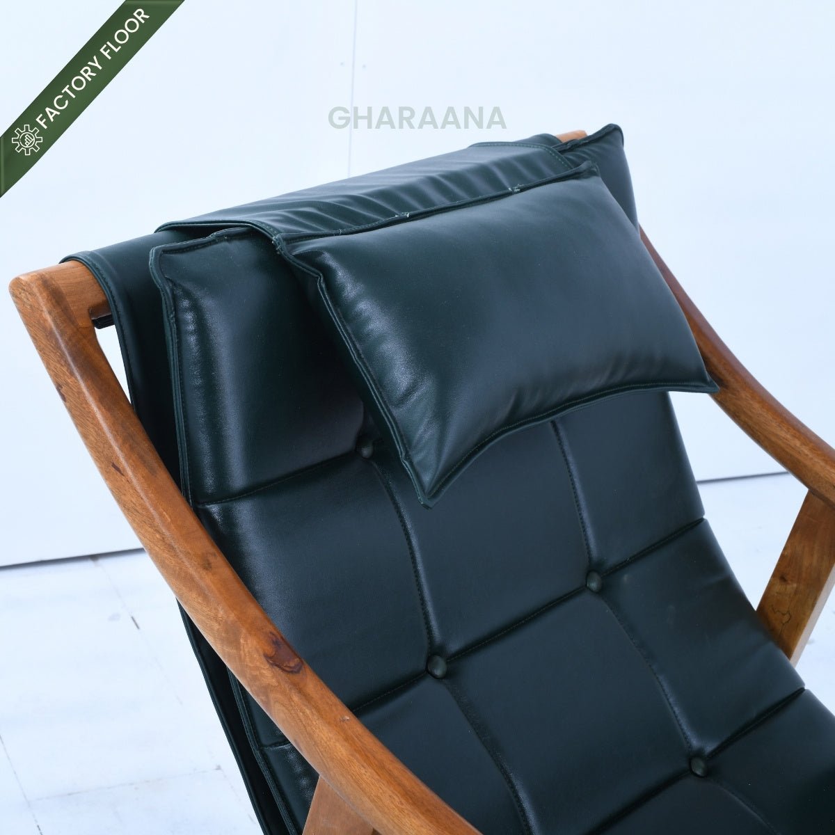 Reeva Leather Rocking Chair - Armchairs - Gharaana