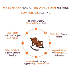Reeva Leather Rocking Chair - Armchairs - Gharaana